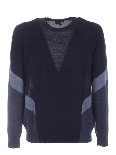 Girocollo Uomo in lana vergine Blu avion Emporio Armani- Francavilla Moda